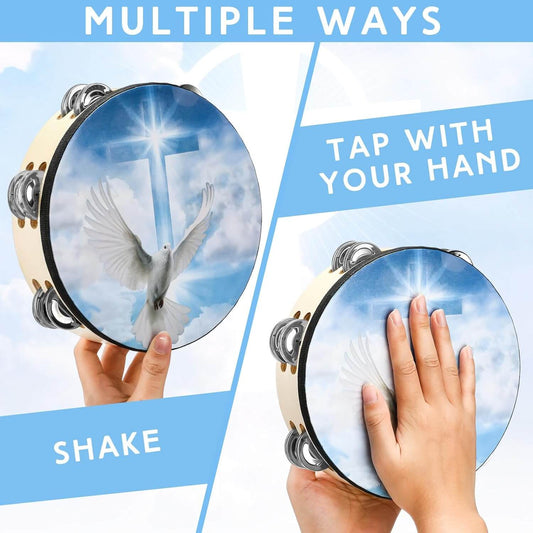 Dove Tambourines for Adults 8"