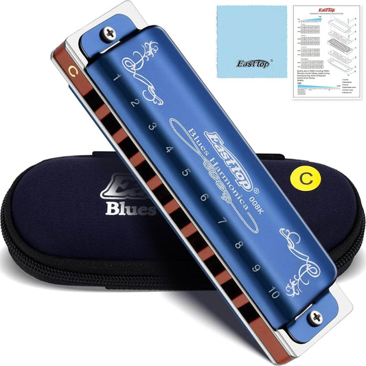 East top Harmonica, 10 Holes 008K Diatonic Blues Harp blue-C