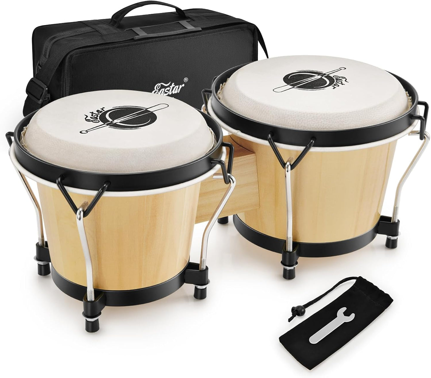 Eastar Bongo Drums 6” and 7” Congas Drums for Kids and Adults