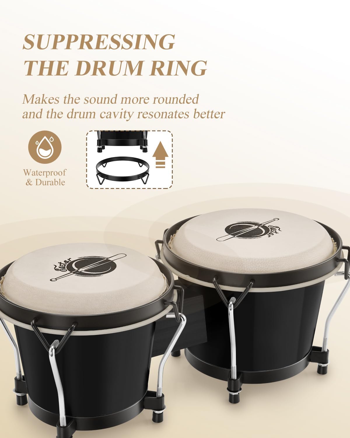 Eastar Bongo Drums 6” and 7” Congas Drums for Kids and Adults