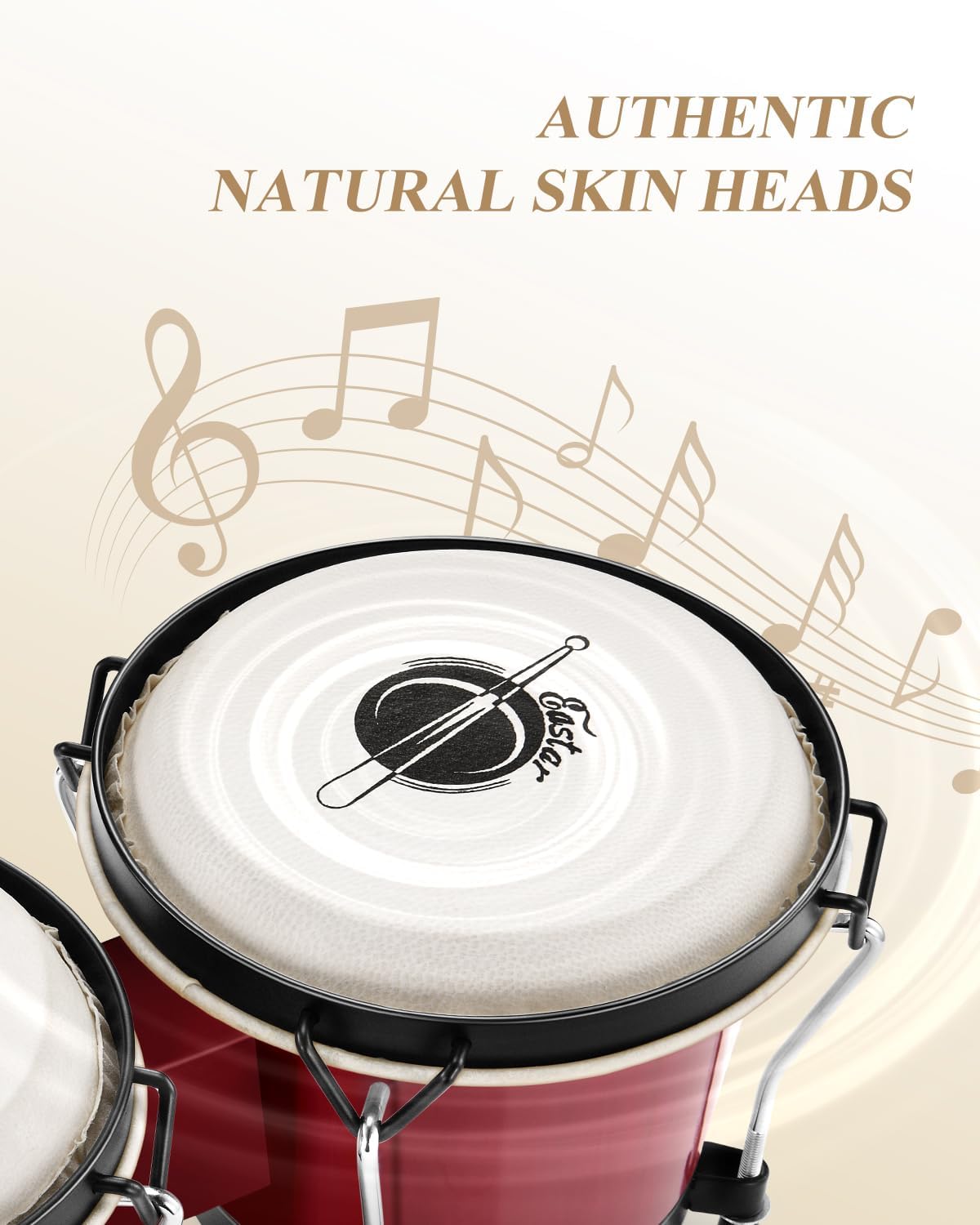 Eastar Bongo Drums 6” and 7” Congas Drums for Kids and Adults