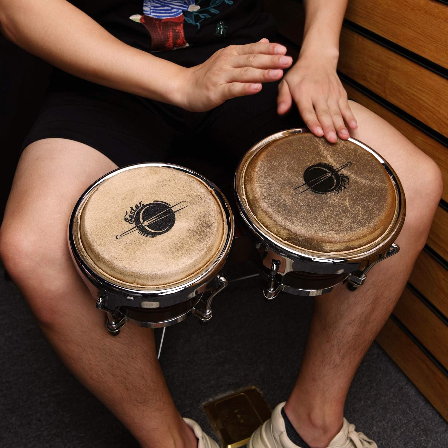 Eastar Bongo Drums 6” and 7” Congas Drums for Kids and Adults
