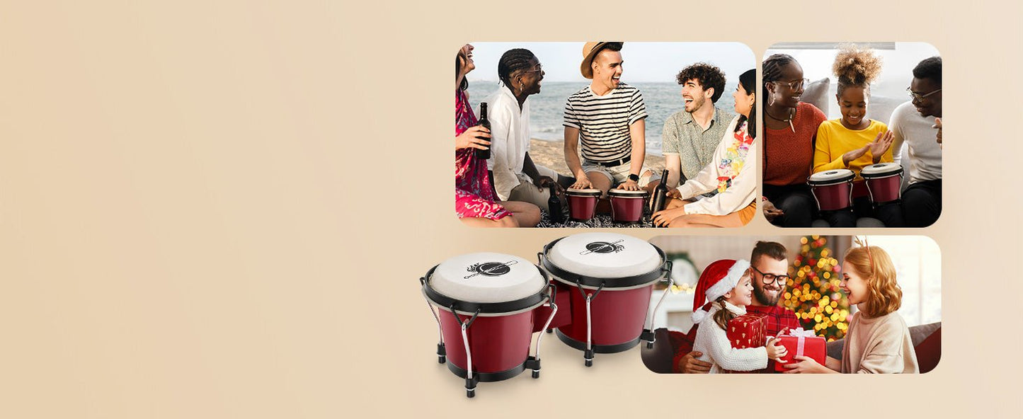 Eastar Bongo Drums 6” and 7” Congas Drums for Kids and Adults
