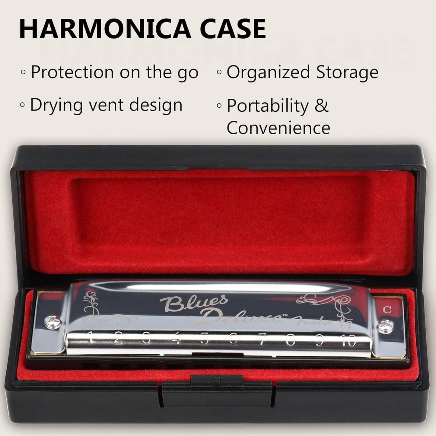 Fender Blues Deluxe Harmonica with Carrying Case Deluxe