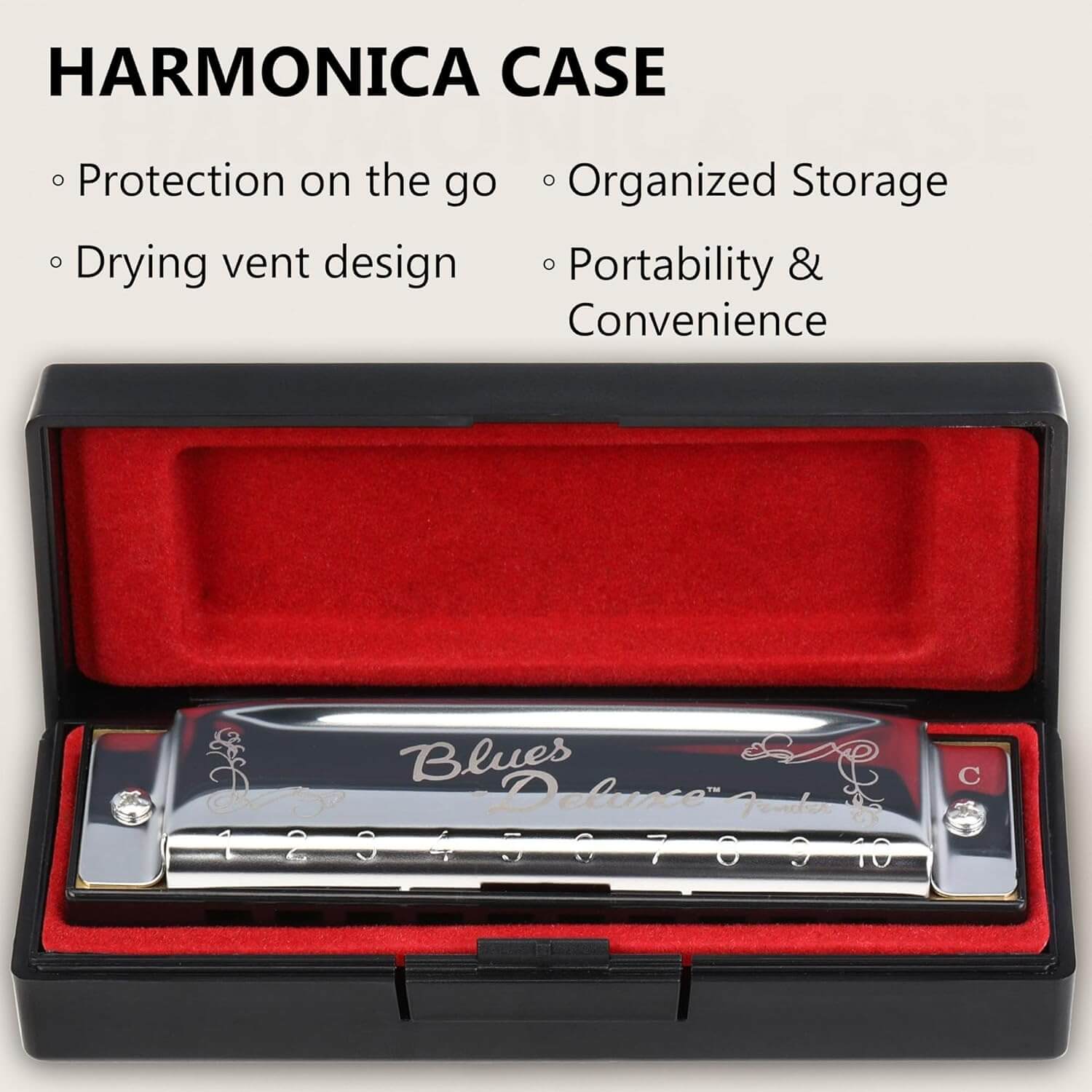 Fender Blues Deluxe Harmonica with Carrying Case Deluxe