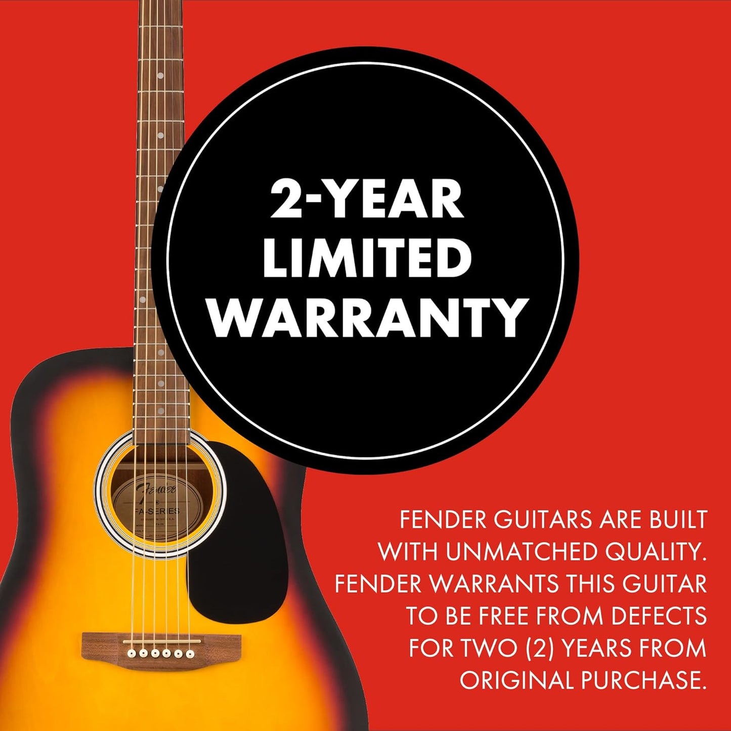 Fender FA-25 Dreadnought Acoustic Guitar, Beginner Guitar
