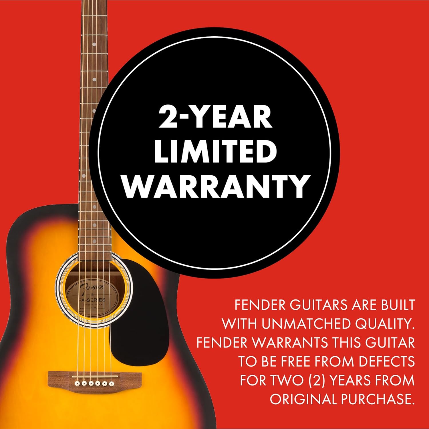Fender FA-25 Dreadnought Acoustic Guitar, Beginner Guitar