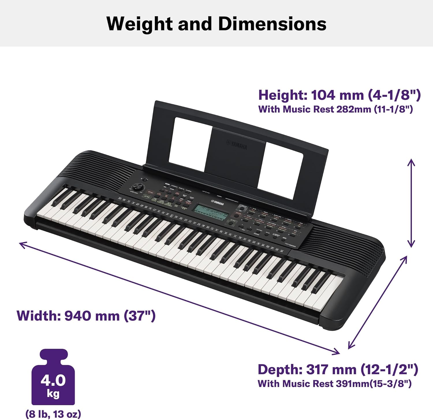 Yamaha 61-Key Portable Keyboard for Beginners with Learning Tools
