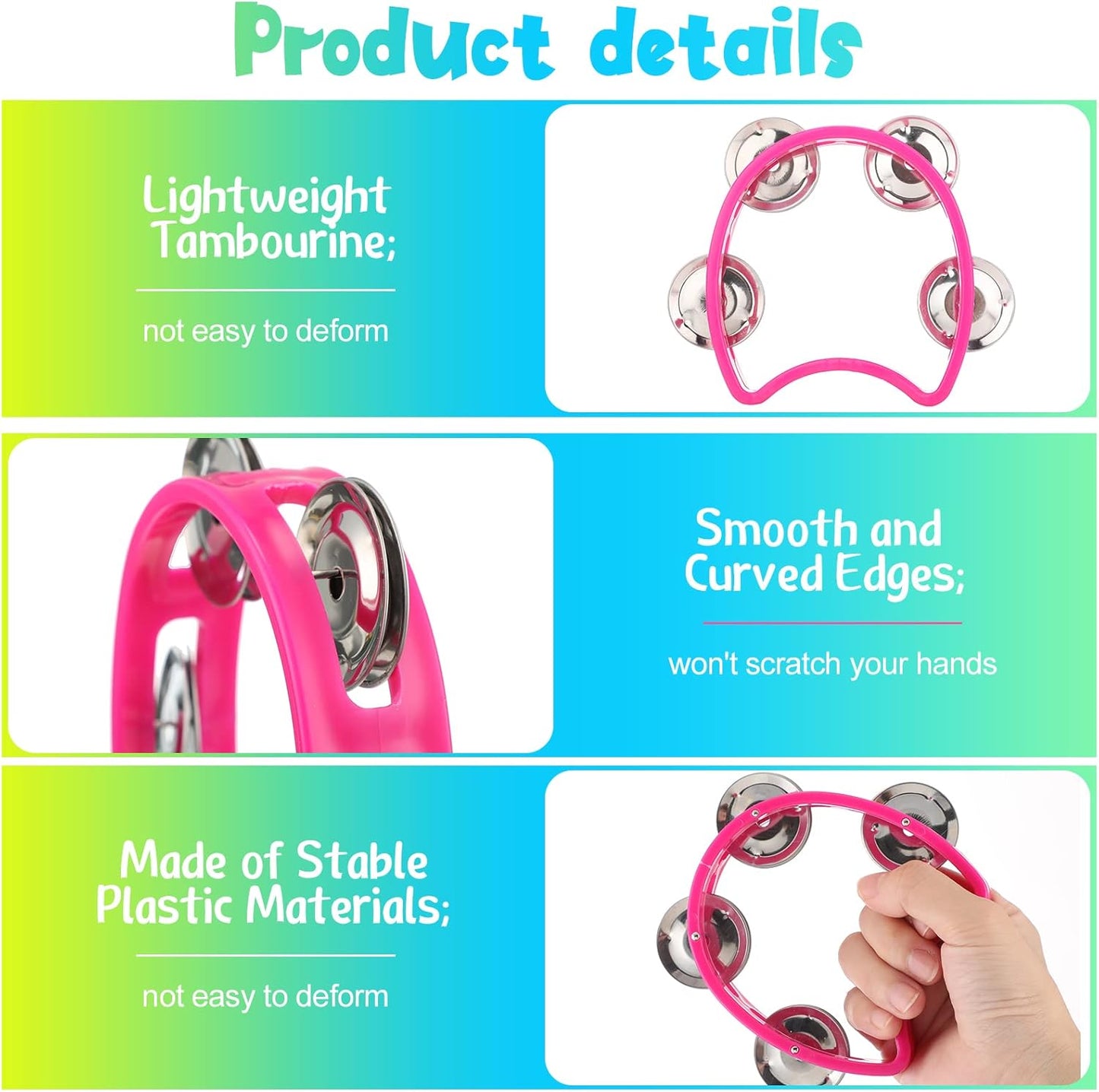 30 Pack Tambourines for Weddings, Party Favors, Church, etc.