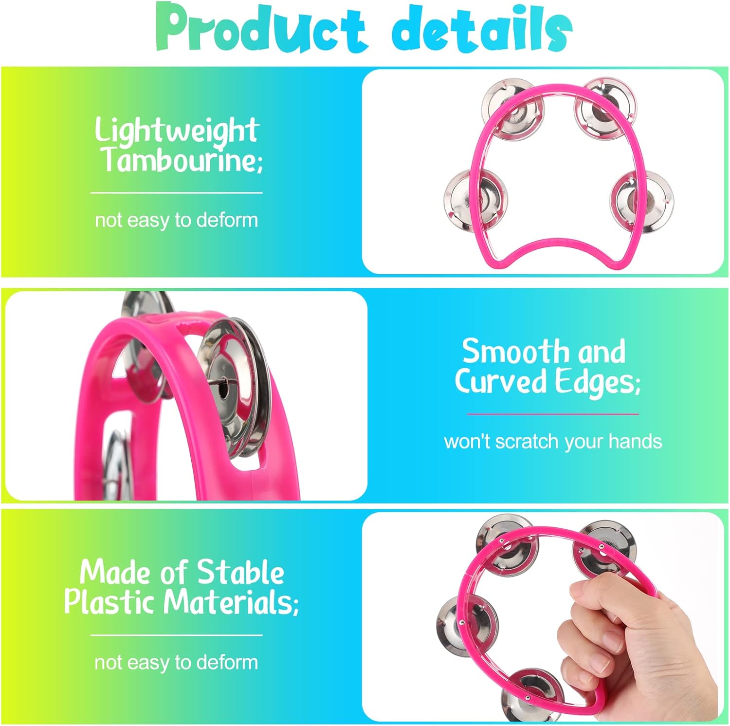 30 Pack Tambourines for Weddings, Party Favors, Church, etc.