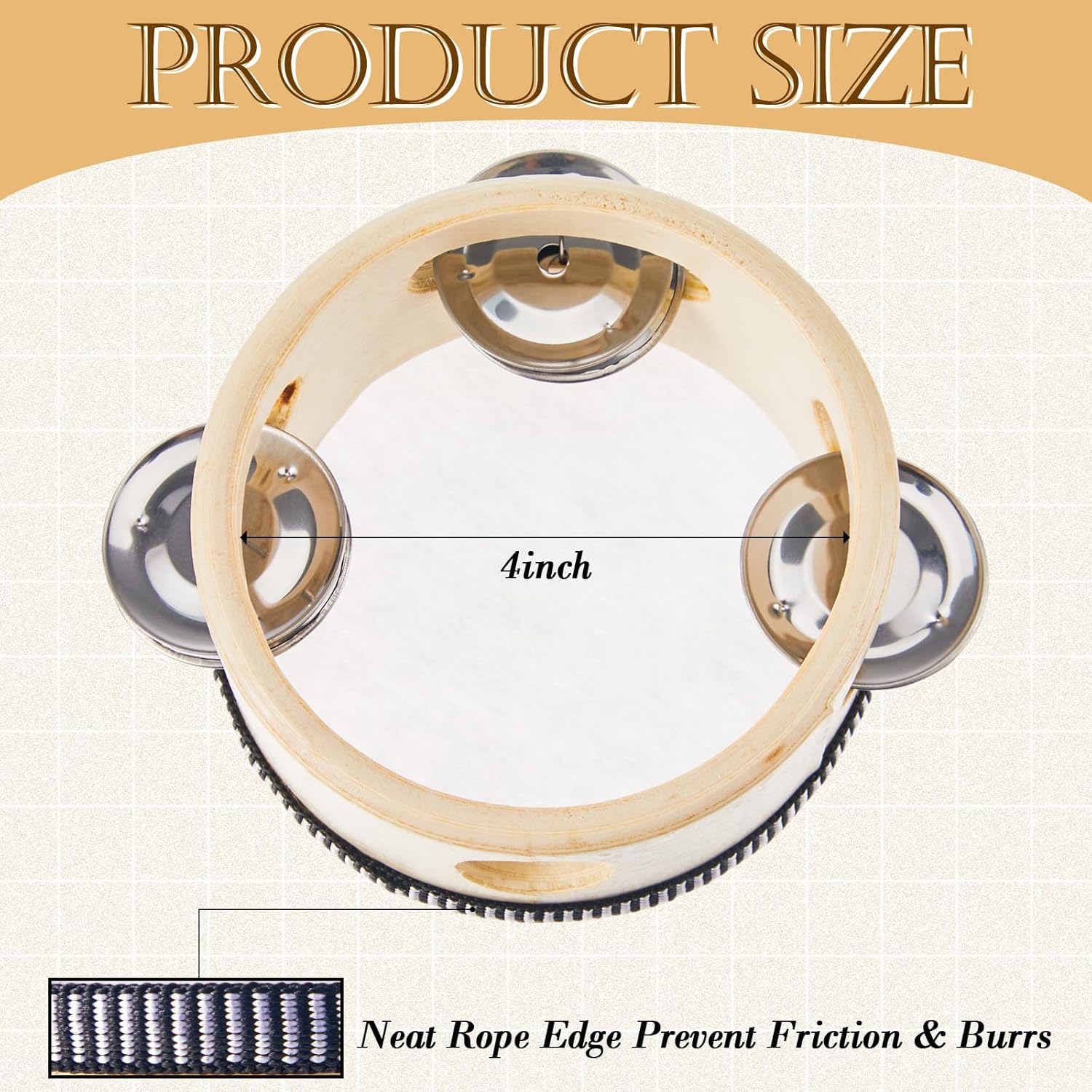 12 Pcs Tambourine Drum Bulk for Adults Hand Held Percussion